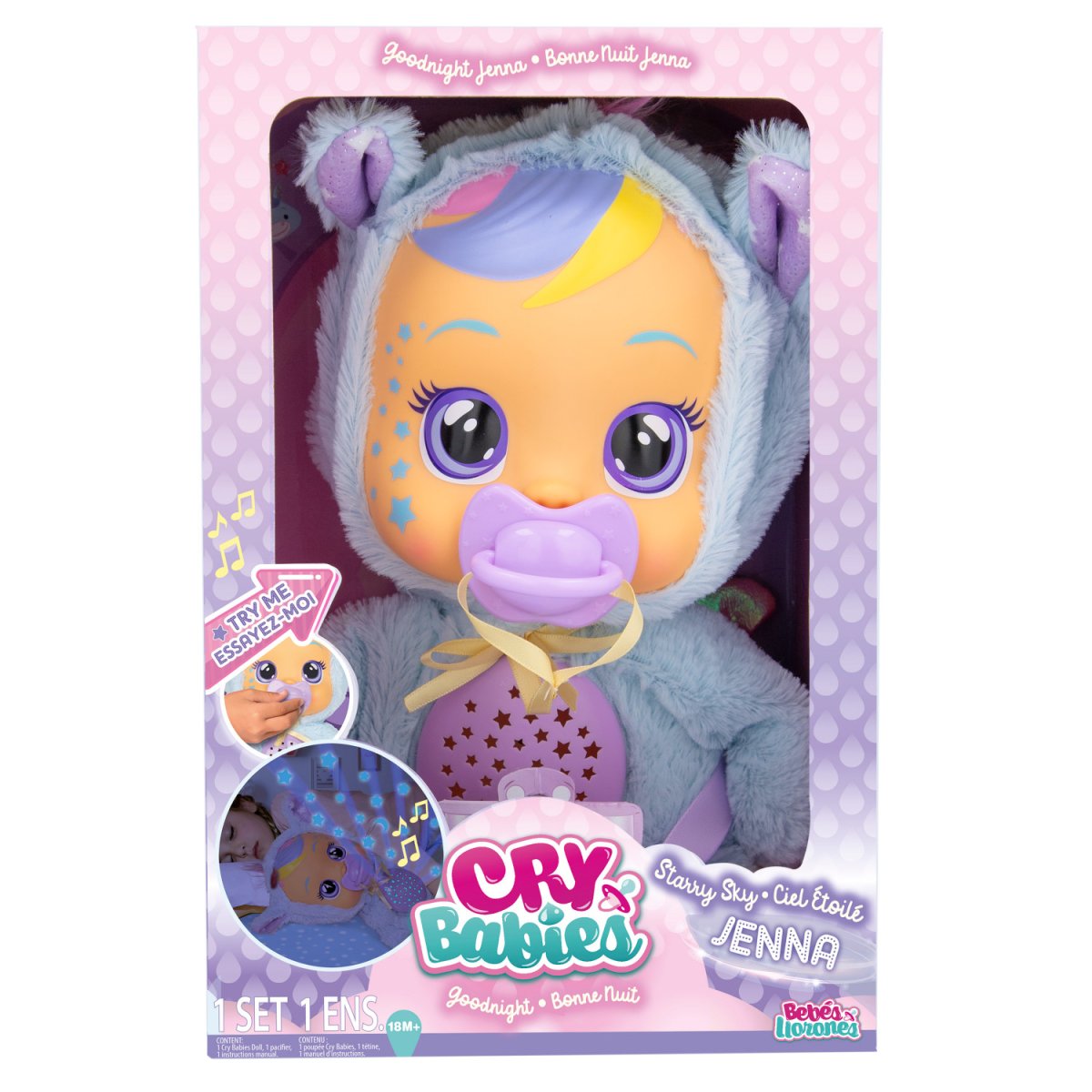 Cry Babies Goodnight Jenna mit Schlafliedern und Sternenhimmel – IMC 84070
