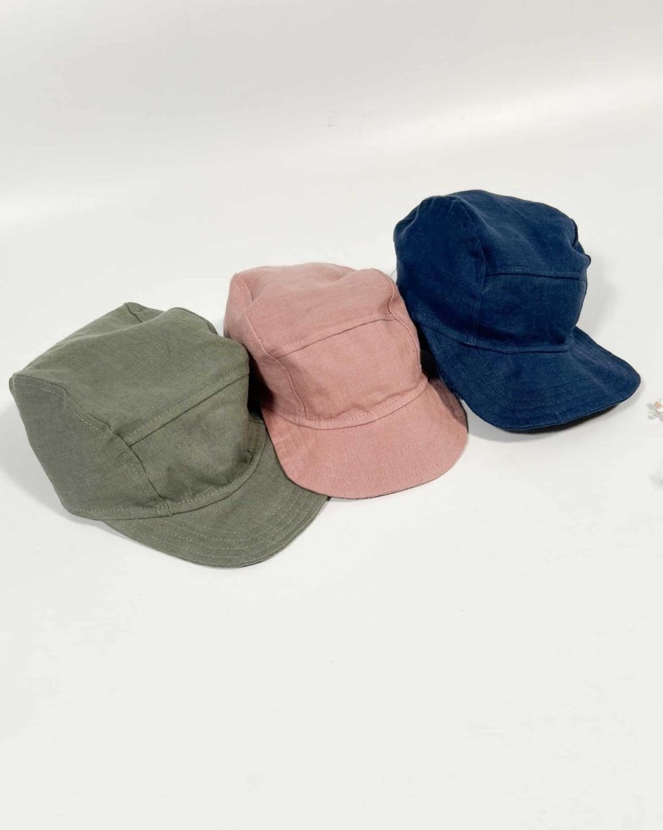 Sofortkauf: Kinder Cap aus Leinen in Altrosa, Gr. 52-54