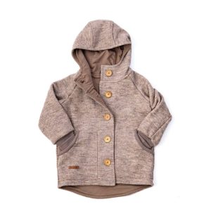 Sofortkauf: Walkjacke mit Holzknöpfen in Sand Meliert, Gr. 104/110