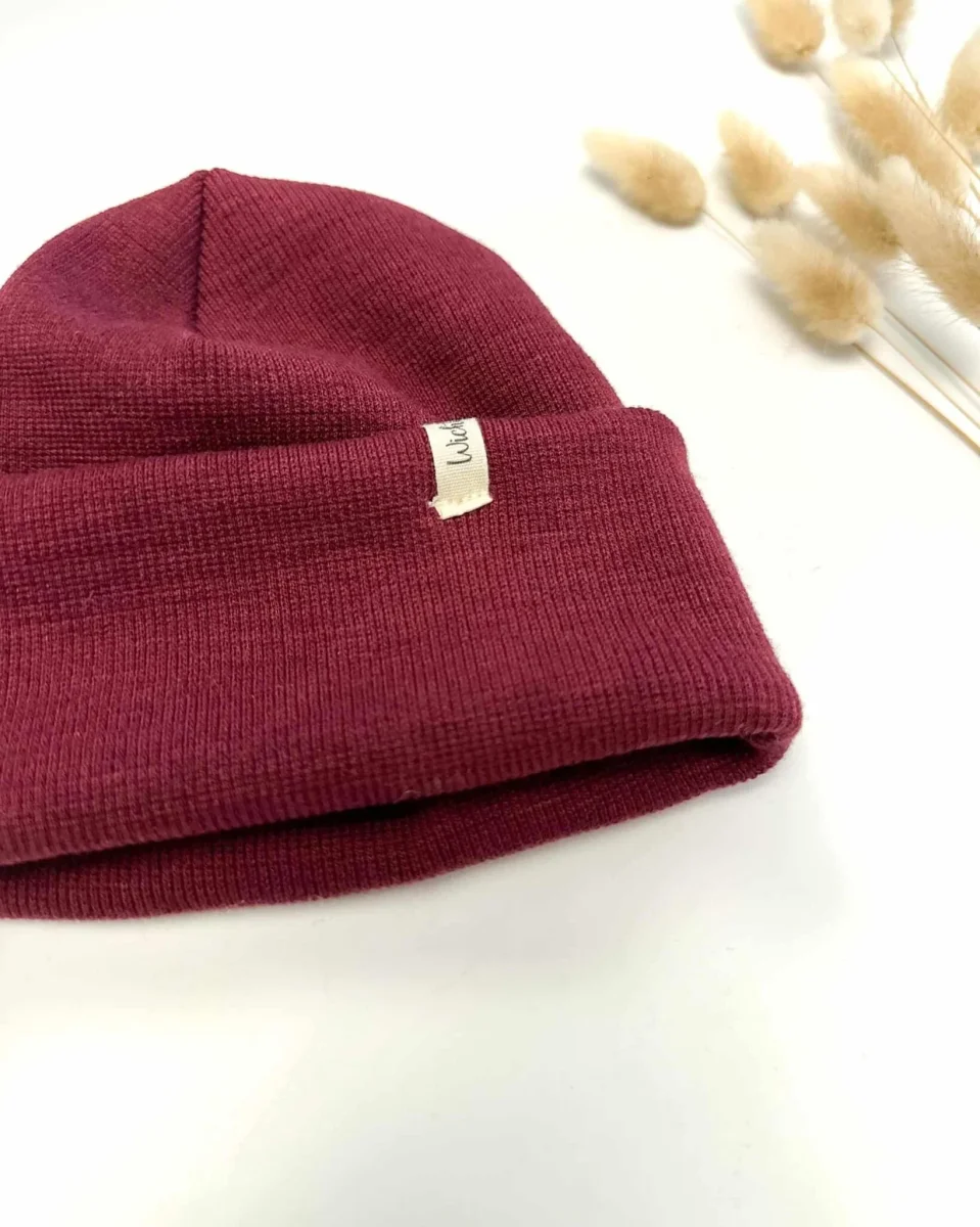 Sofortkauf: Merinowoll-Beanie für Kinder und Babys in Beere